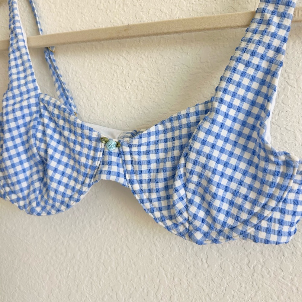Tularosa Aster Top & Bottom Bikini in Blue Gingham - Picture 3 of 8